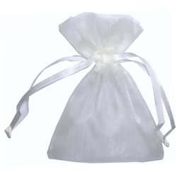 Saquinho em Organza 10 x 12 cm - 10 unidades - Branco