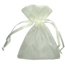 Saquinho em Organza 8 x 10 cm - 10 unidades - Creme