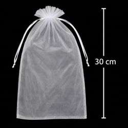 Saquinho de Organza 10 unid. 20 x 30 cm Branco
