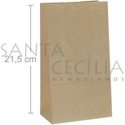 Saco de Papel Kraft 50 unid. - 21,5 x 12 x 7 cm