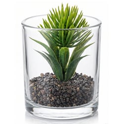 Suculenta Artificial com Vaso de Vidro 8cm Ref. MOD1