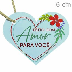 Etiqueta Tag Coração Feito com Amor 10 unid. - Ref. 03/017
