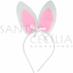Tiara de Coelho Rosa Escuro com Laço