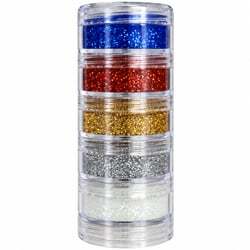 Tinta Facial Glitter 5 Potes com 4g - Ref. 2005