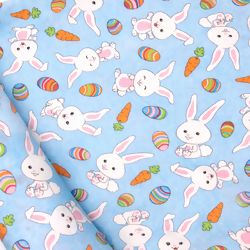 TNT Estampado - Páscoa Coelho Azul