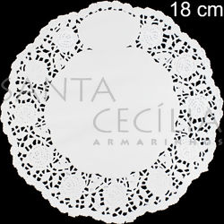 Toalha Rendada de Papel Branca 18 cm - Mod. 182 - 24 unidades