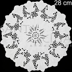 Toalha Rendada de Papel Branca 28 cm - Mod. 280 - 10 unidades