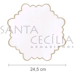 Tule 25 - Branco com Borda Ouro
