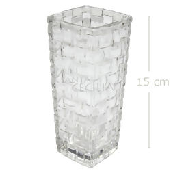 Vaso Decorativo em Vidro Transparente Quadrado - Ref. CCB-003