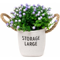 Arranjo de Flores Artificiais com Vaso de Plático e Alças de Juta Ref. CB5384