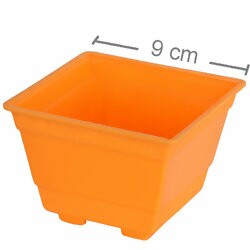 Vaso Quadrado Plástico Laranja