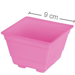 Vaso Quadrado Plástico Rosa