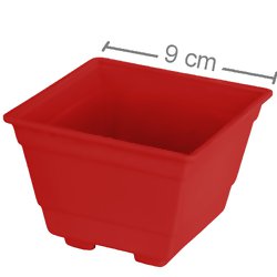 Vaso Quadrado Plástico Vermelho