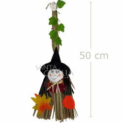 Enfeite Halloween Vassoura Bruxa - Branca Ref. Q20426