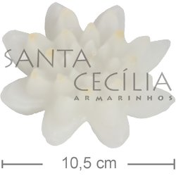 Vela Flor Lotus Branca