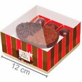 Caixa para Ovo de Colher com Docinhos 100gr 6 unid. - 13003323 Chocolate Listras Vermelho