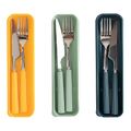 Estojo com talheres Inox Cabo Plástico - Cores Sortidas 