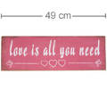 Placa Decorativa em MDF - Love is All You Need 15X45cm