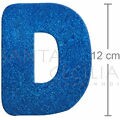 Letra em EVA Azul Royal com Glitter - D