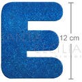 Letra em EVA Azul Royal com Glitter - E