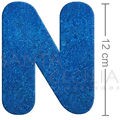 Letra em EVA Azul Royal com Glitter - N