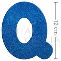 Letra em EVA Azul Royal com Glitter - Q