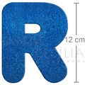 Letra em EVA Azul Royal com Glitter - R