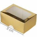 Caixa para Bem Casado 10 unid - S1 c/ Visor - 6 x 9 x 4 cm - Ouro