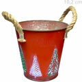 Balde Decorado Árvores de Natal - Vermelho Ref. 2507