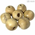 Bola de Madeira 18mm - 100unid. - Cores Diversas Cor:Natural