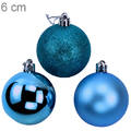 Bolas para árvore de Natal 6 cm - pacote com 12un - Azul Turquesa