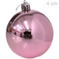 Bolas para Árvore de Natal 4 cm Candy - 10 unid Ref. NTB20152 Bolas para Árvore de Natal 6 cm - Pacote com 6uind:Rosa