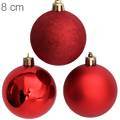 Bolas para Árvore de Natal 8 cm - 6 unid. - Vermelha - Ref.CB8