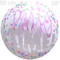 Balão Bubble Transparente Silicone - Party Time 50cm
