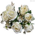Galho com Rosas Artificiais 7 Ramos Ref. HC2661 Creme