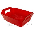 Cachepot Retangular Plástico G Cor:Vermelho Transparente