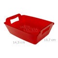 Cachepot Retangular Plástico M Cor:Vermelho Transparente