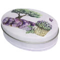 Caixa de Metal Oval - Ref. 03516 - Lavanda
