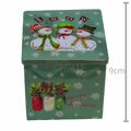 Caixa de Natal em Metal com Relevo Verde Ref. 03772