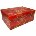 Caixa de Presente 10 unid. - Ref. 7486 Vermelha Flocos Ouro