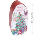 Caixa de Natal em Metal Oval 10x4cm - Ref. 3179 - Estampas Diversas