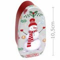 Caixa de Natal em Metal Oval 10x4cm - Ref. 3179 - Estampas Diversas