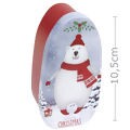 Caixa de Natal em Metal Oval 10x4cm - Ref. 3179 - Estampas Diversas