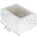 Caixa para Bem Casado 10 unid - S1 c/ Visor - 6 x 9 x 4 cm - Branca