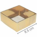 Caixa para Bem Casado 10 unid - N°4 - 8,5 x 8,5 x 3,5 cm - Ouro