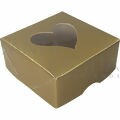 Caixa para Bem Casado c/ Visor Coração - 7x7x3 cm - 10 unid - Kraft