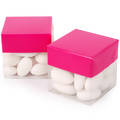 Caixinha de Acetato c/ Tampa de Papel 5x5cm - 10 unid - Lisa Pink