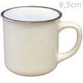 Caneca em Cerâmica 300ml Ref. MZ- 60279 - Off-White Borda Marrom