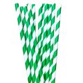 Canudo de Papel Listrado Verde - 12 un.