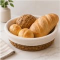 Cesta em palha Natural com Forro Redonda Ref. 24247